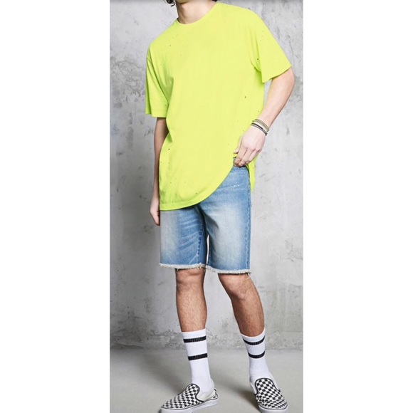 ✨ONLY 1 LEFT!✨NEW Forever 21 Men Distressed Cotton-Blend Tee - Picture 4 of 8